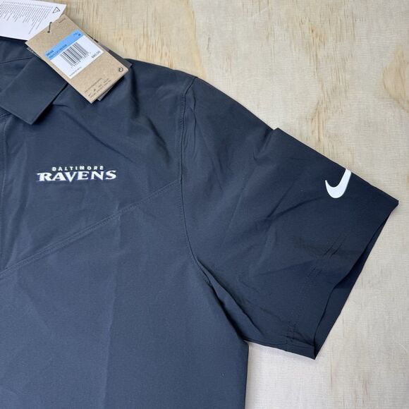 NEW Baltimore Ravens Nike Sideline Lockup Performance Polo Shirt Black MD M - Picture 2 of 11